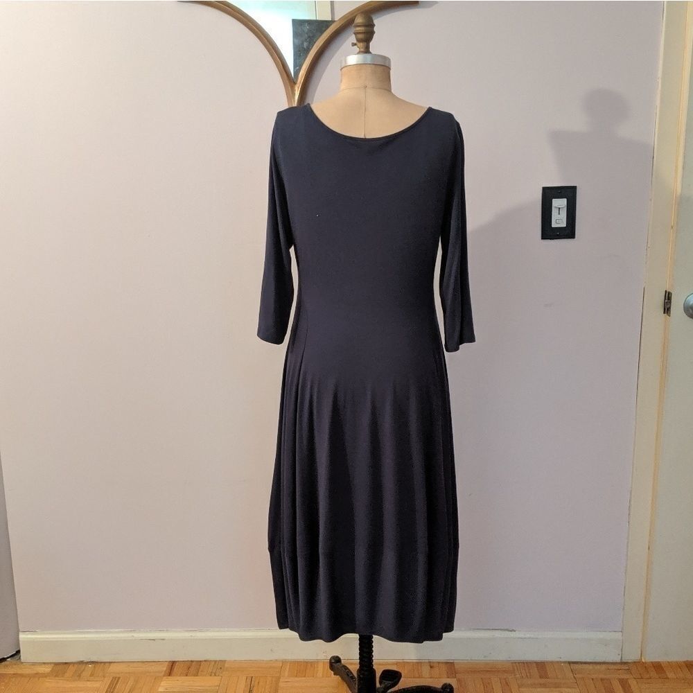 Eileen Fisher Navy Blue Knit dress - Picture 4 of 7